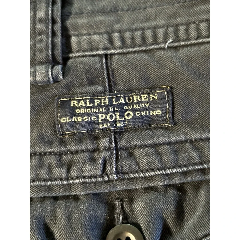 Vintage Polo Ralph Lauren Men's Cargo Shorts Size 36 100% Cotton Navy Military